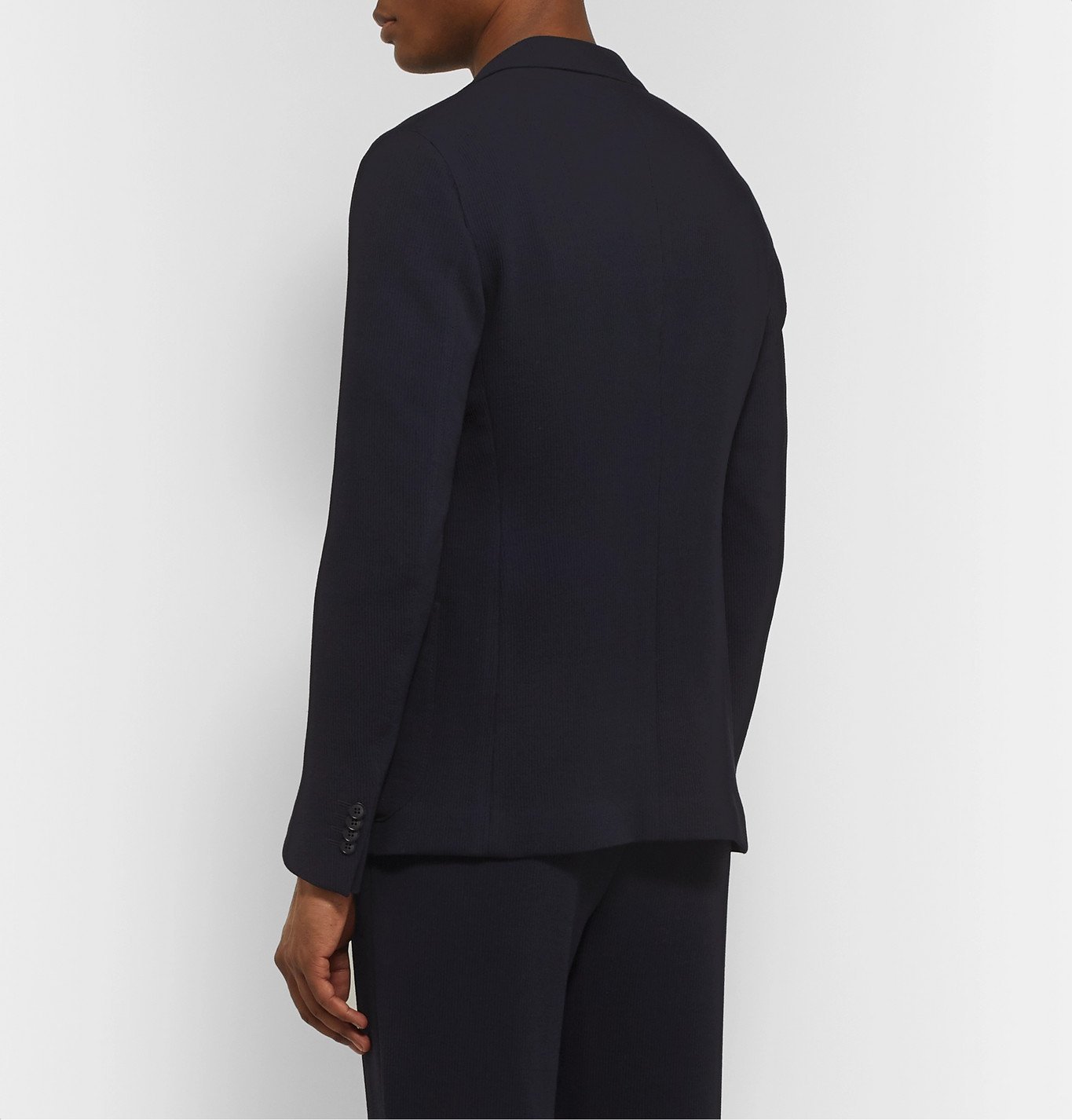 Giorgio Armani - Navy Slim-Fit Virgin Wool-Blend Seersucker Suit Jacket -  Blue Giorgio Armani