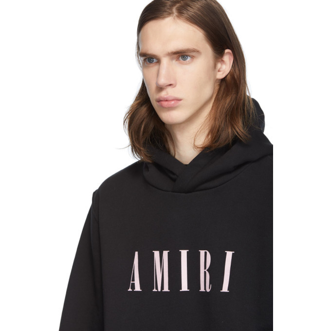 Amiri Black and Pink Core Hoodie Amiri