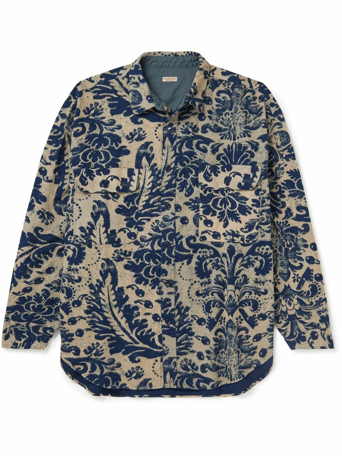 Photo: KAPITAL - Printed Cotton-Flannel Overshirt - Blue