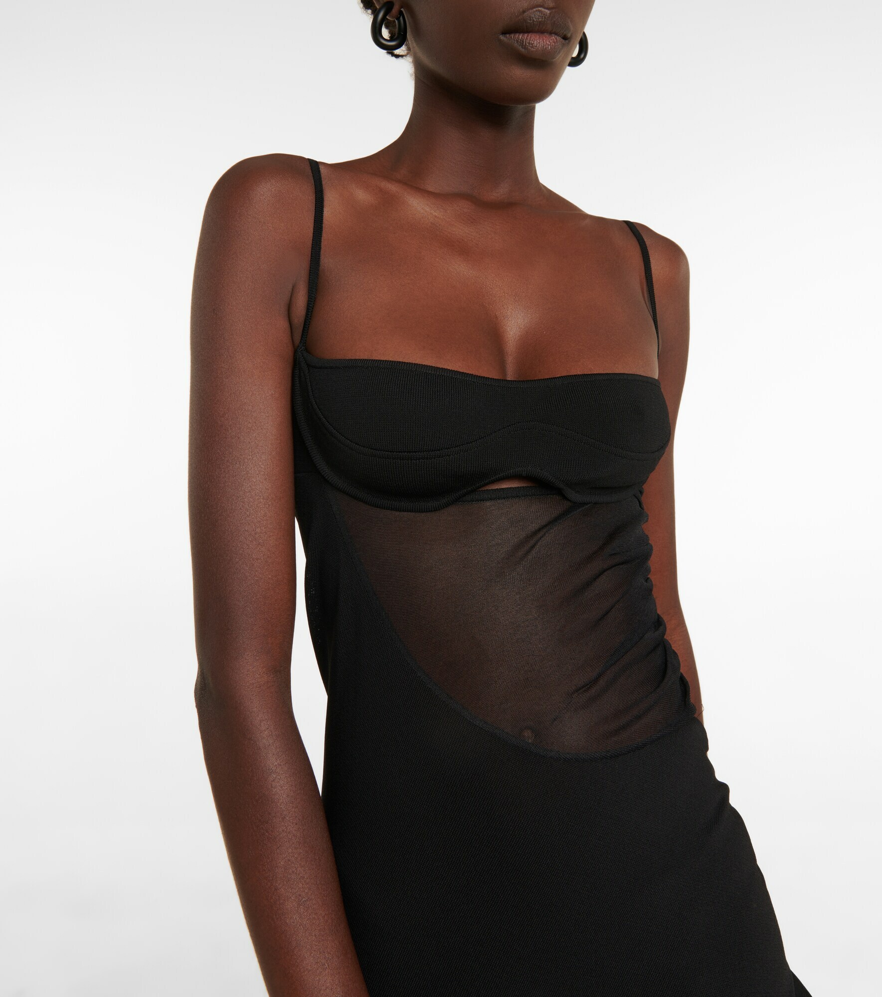 Mugler Asymmetric knit slip dress Mugler