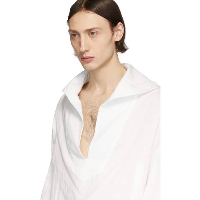 Ann Demeulemeester Off-White Isle Long Sleeve Shirt Ann Demeulemeester