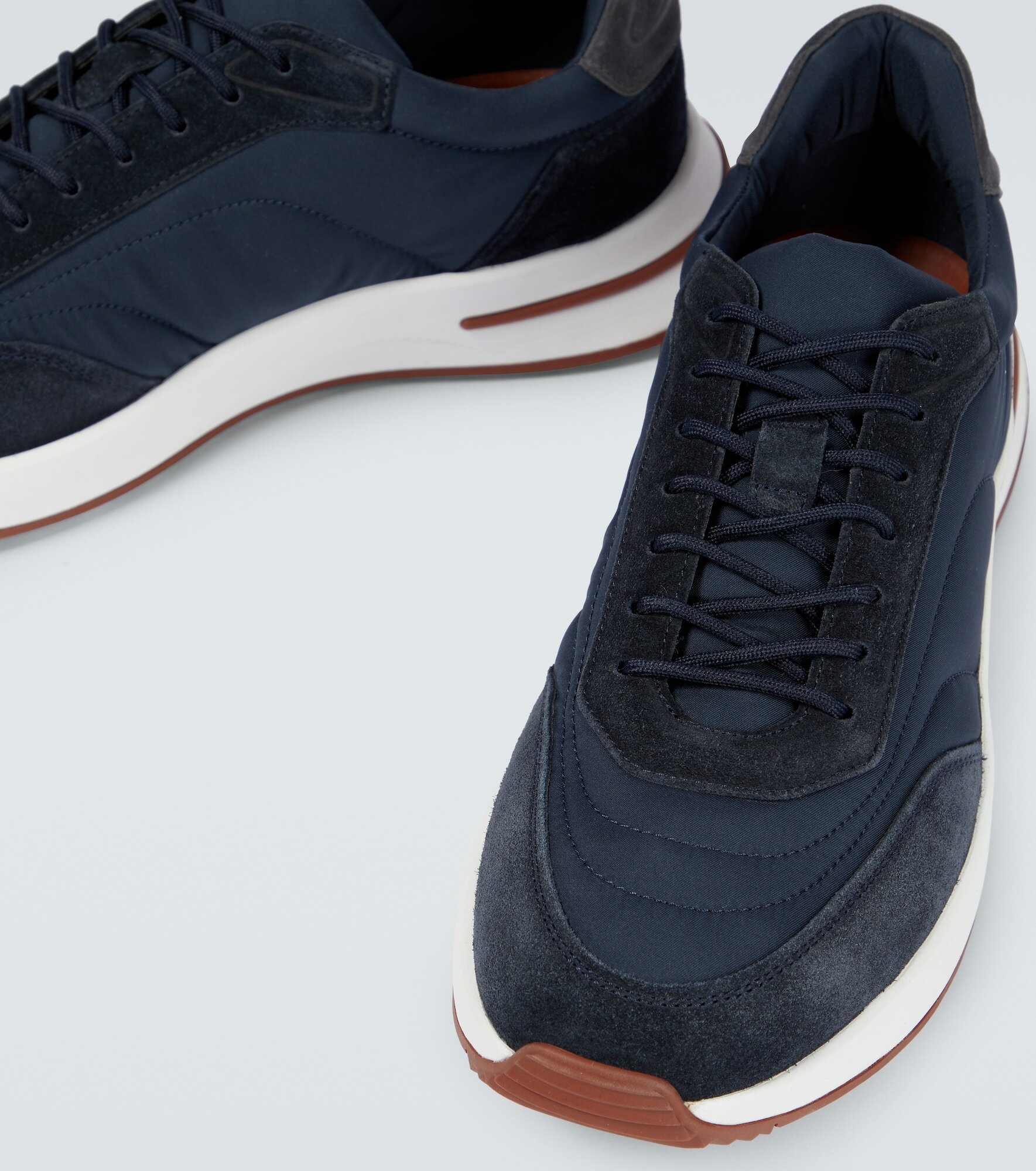 Weekend Walk Loro Piana - Weekend Walk suede-trimmed sneakers Loro Piana