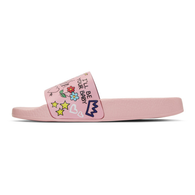Dolce and Gabbana Pink Millennials Pool Slides Dolce u0026 Gabbana
