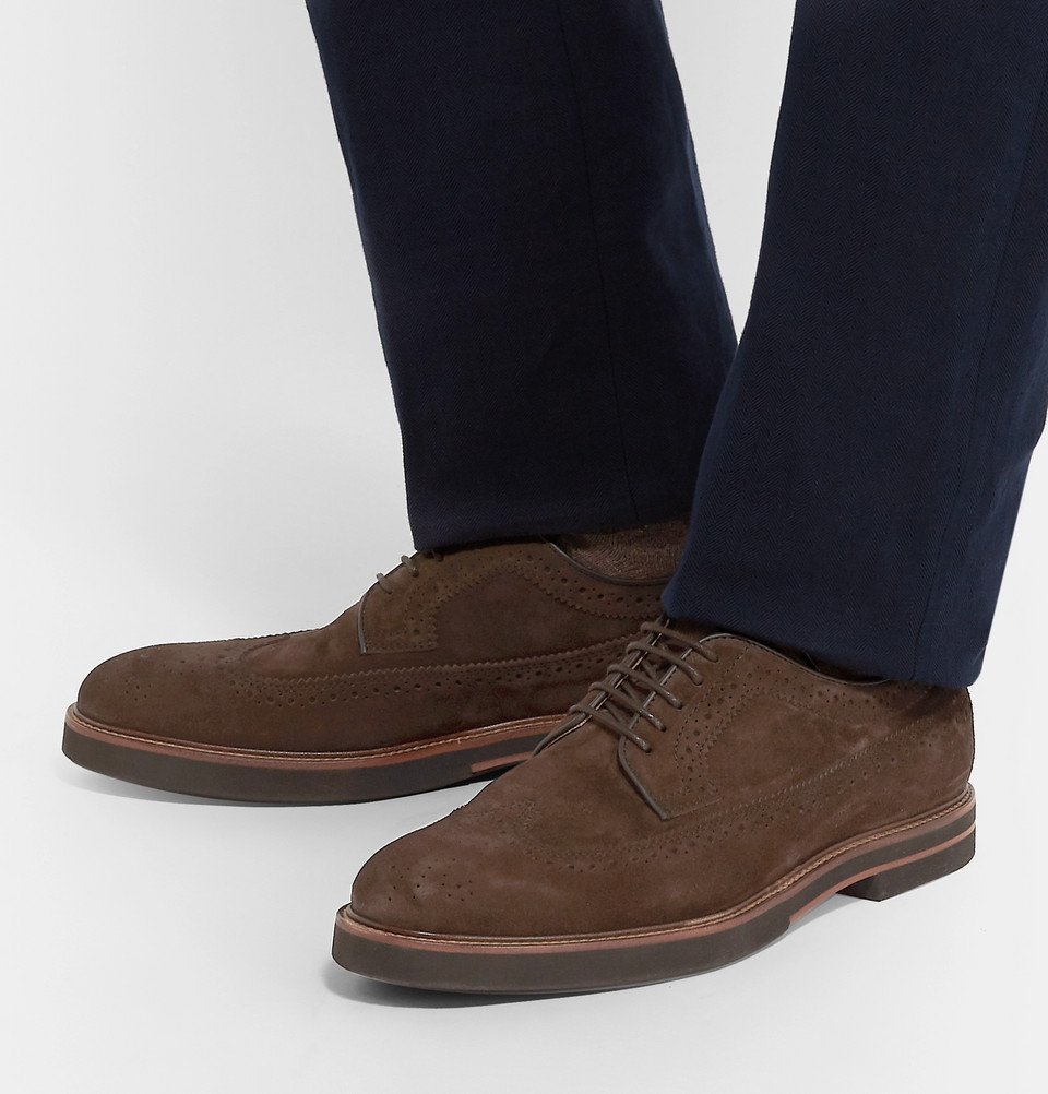 dark brown suede brogues