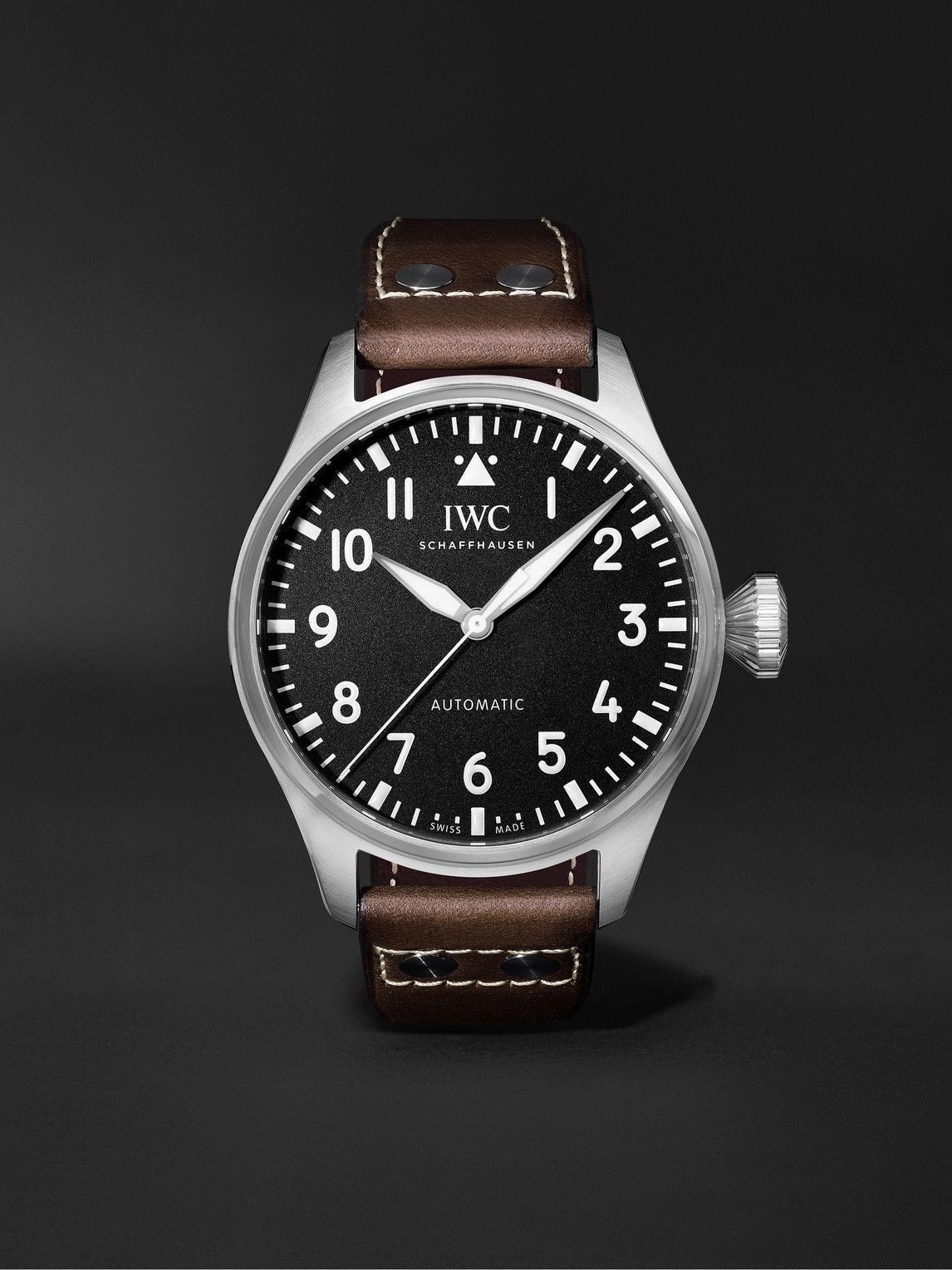 Photo: IWC Schaffhausen - Big Pilot's Automatic 43mm Stainless Steel and Leather Watch, Ref. No. IW329301