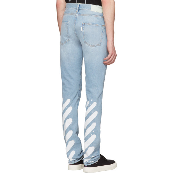 off white diagonal jeans