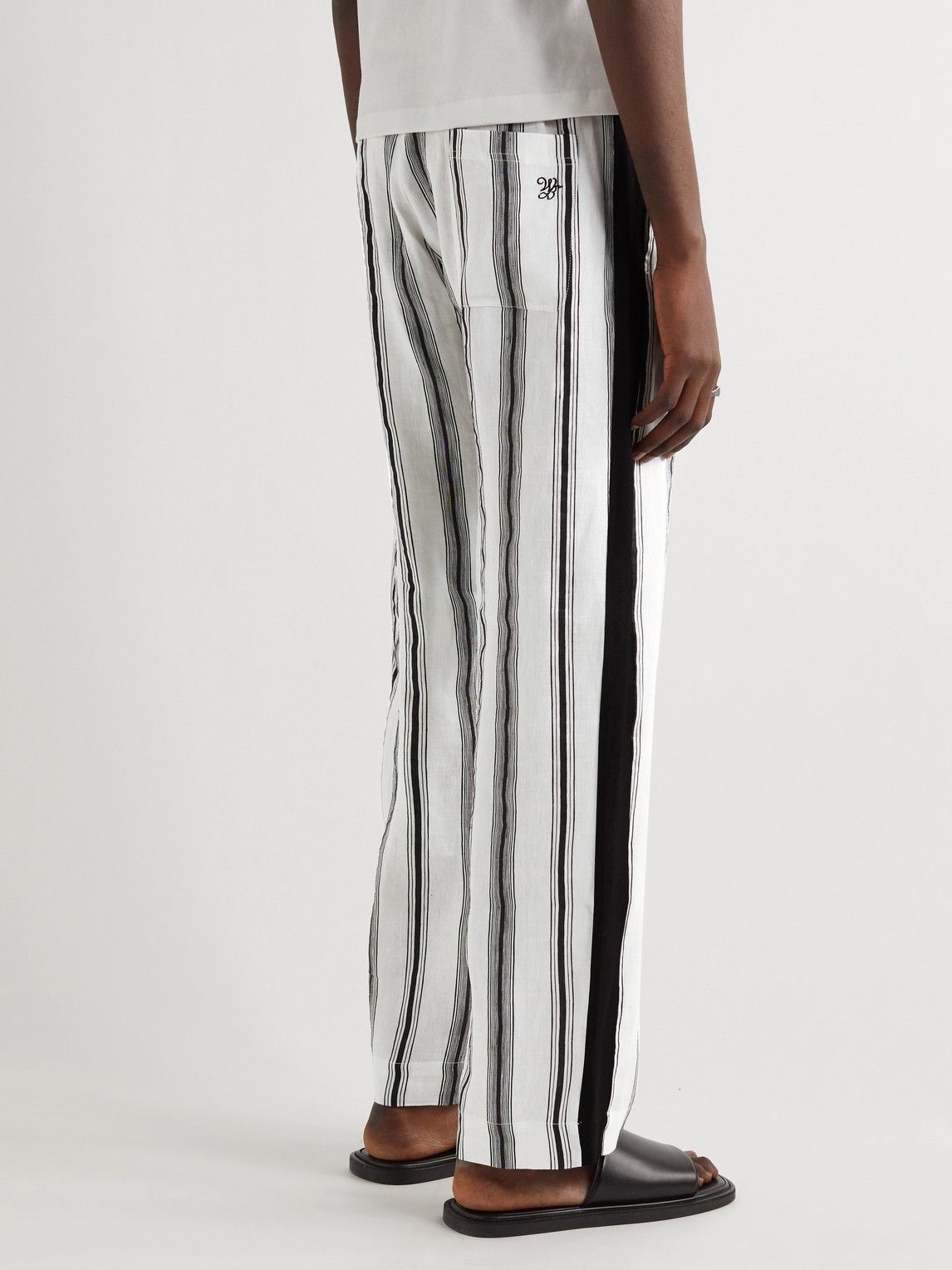 Wales Bonner - Soul Straight-Leg Striped Linen and Silk-Blend