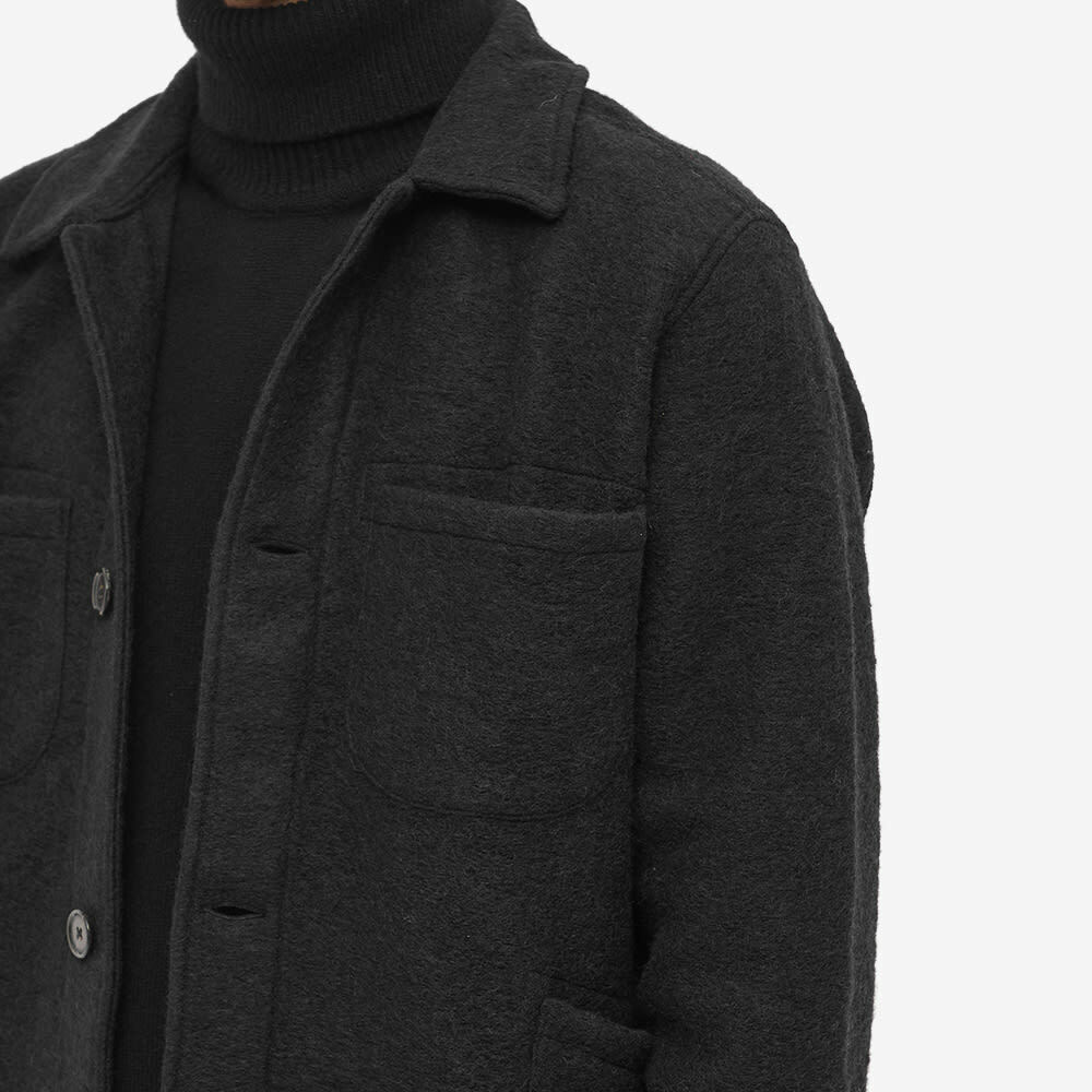 Universal Works Men's Wool Fleece Lumber Jacket in Black Universal Works