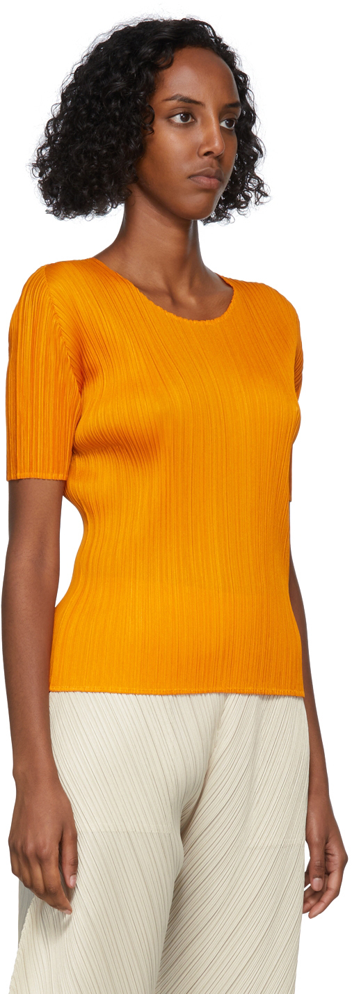 Pleats Please Issey Miyake Orange Monthly Colors August T-Shirt