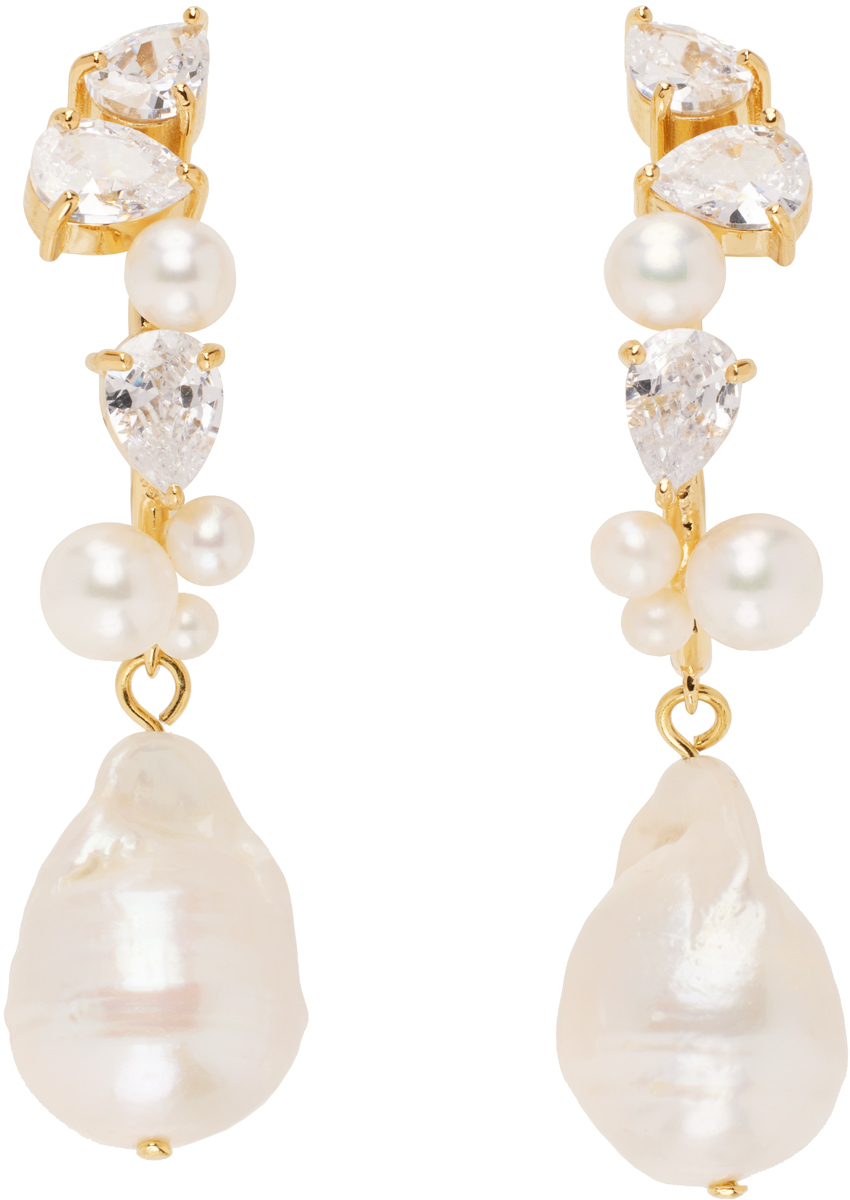 Completedworks Gold Pearl Drop Earrings Completedworks