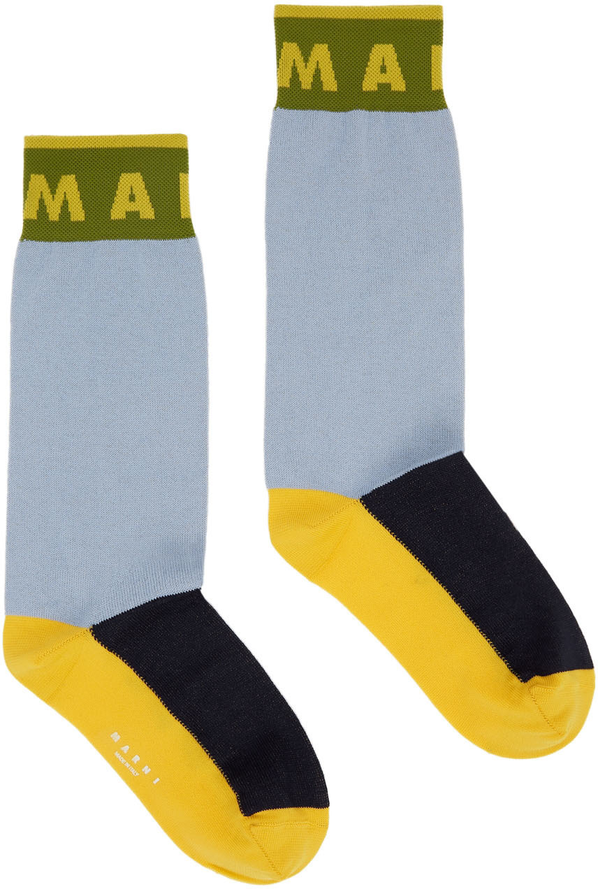 Marni Multicolor Jacquard Logo Socks Marni