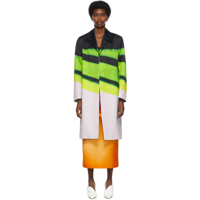 Dries Van Noten Green Len Lye Edition Stripes Coat Dries Van Noten