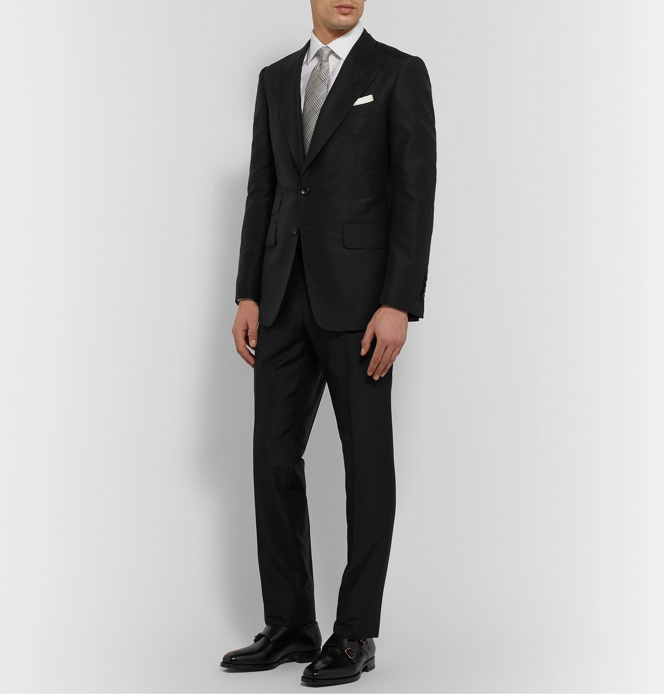 TOM FORD - Mohair and Silk-Blend Suit Trousers - Black TOM FORD