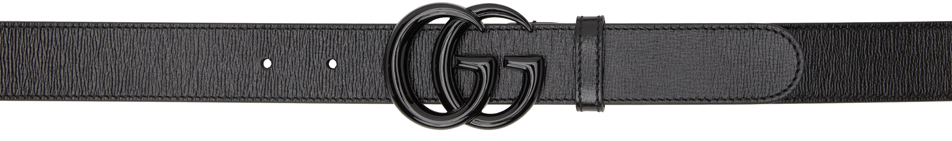 Photo: Gucci Black GG Marmont Thin Belt