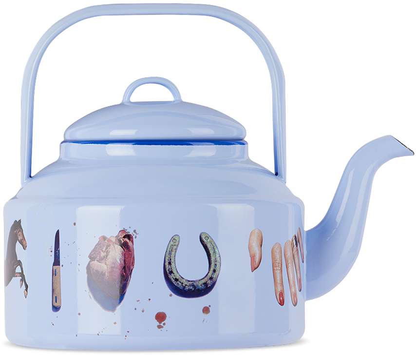 Photo: Seletti Blue TOILETPAPER Edition Enamel Teapot
