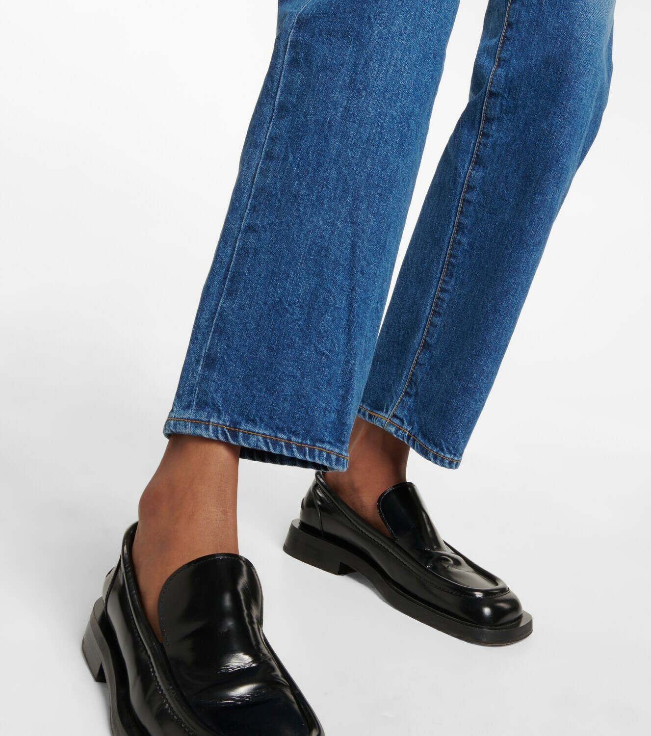 Sacai - Belted high-rise straight jeans Sacai