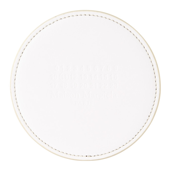 Maison Margiela Six-Pack White Leather Coasters Maison Margiela