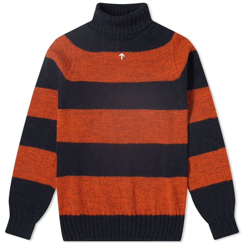 burnt orange roll neck jumper