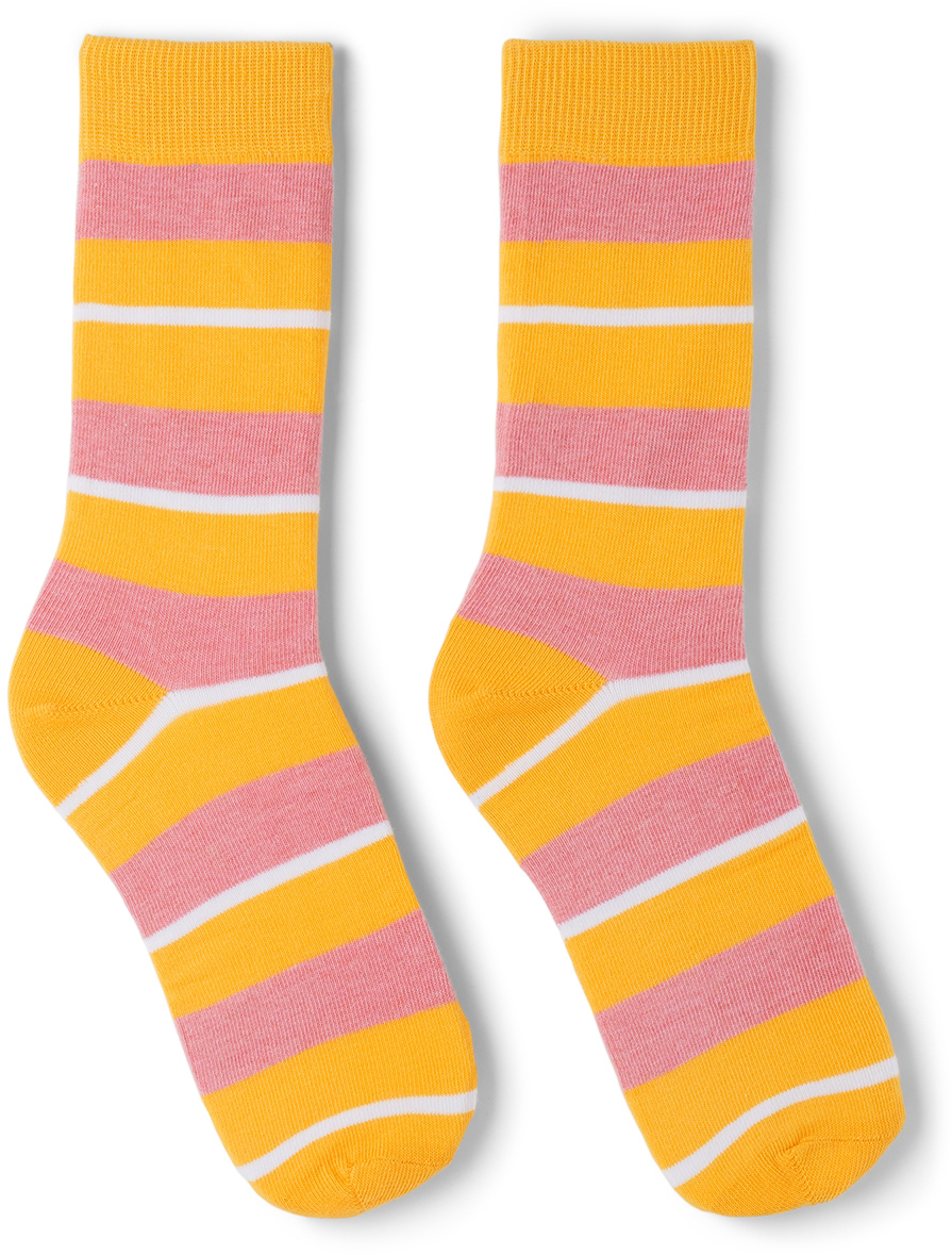 Marni Kids Yellow & Pink Stripes Socks Marni