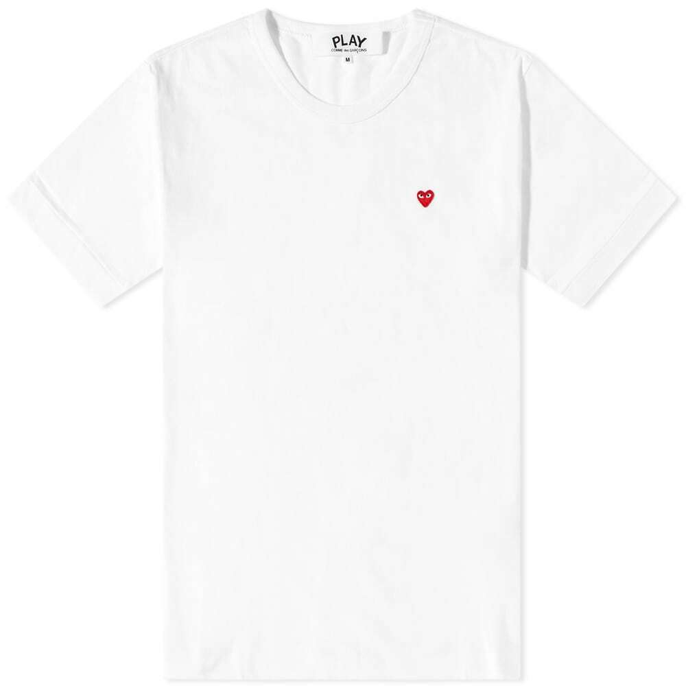 Comme des Garçons Play Men's Small Red Heart T-Shirt in White Comme des ...