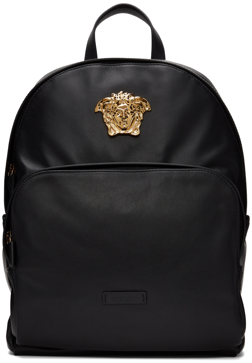 Versace Black Leather 'La Medusa' Backpack Versace