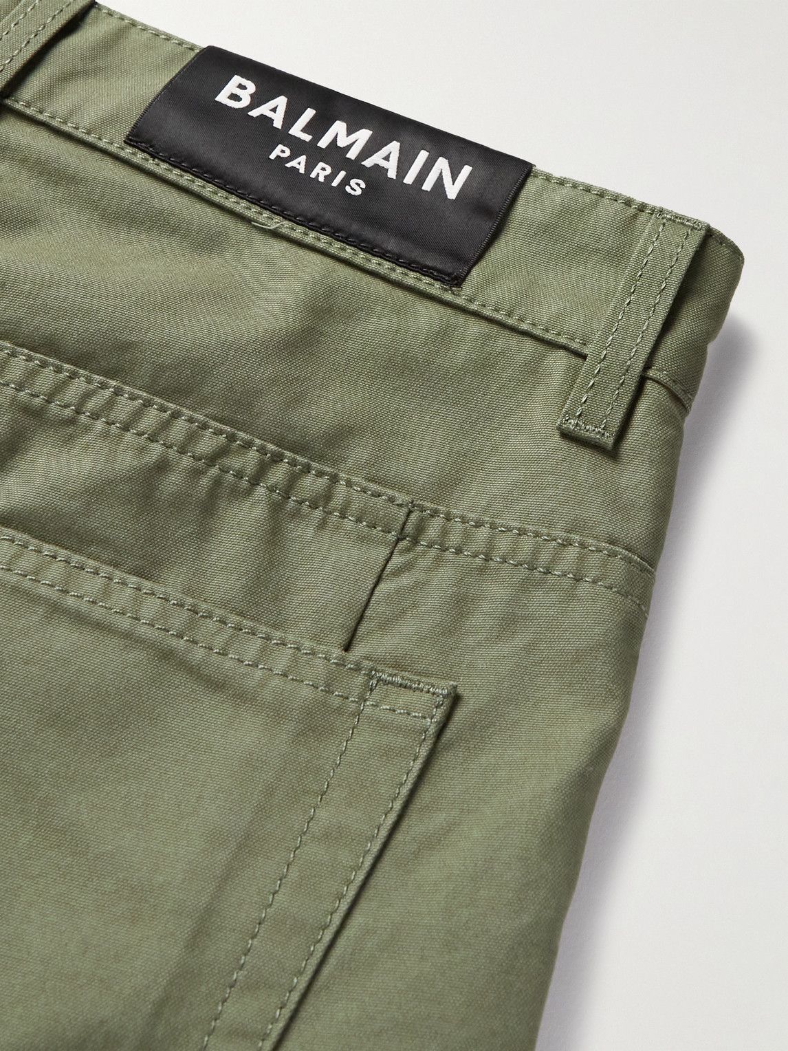 Slim-Fit Logo-Print Cotton-Canvas Cargo 
