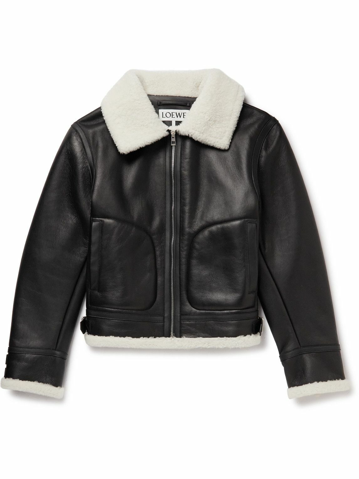 Photo: Loewe - Shearling-Lined Leather Jacket - Black