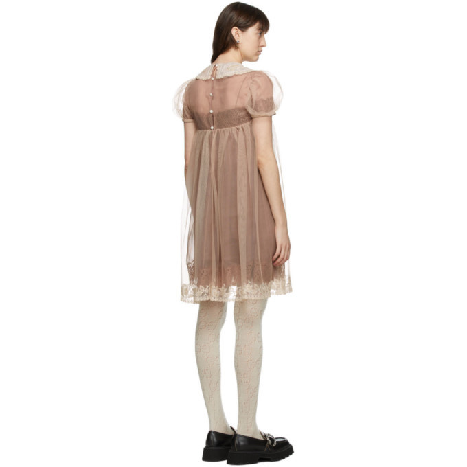 Gucci Brown Silk Babydoll Dress Gucci