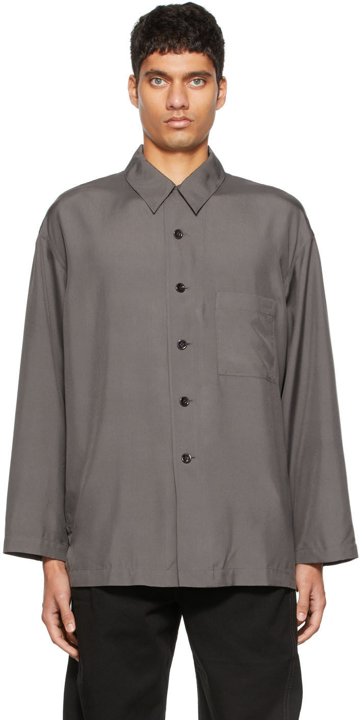 Lemaire Grey Silk Pyjama Shirt Lemaire