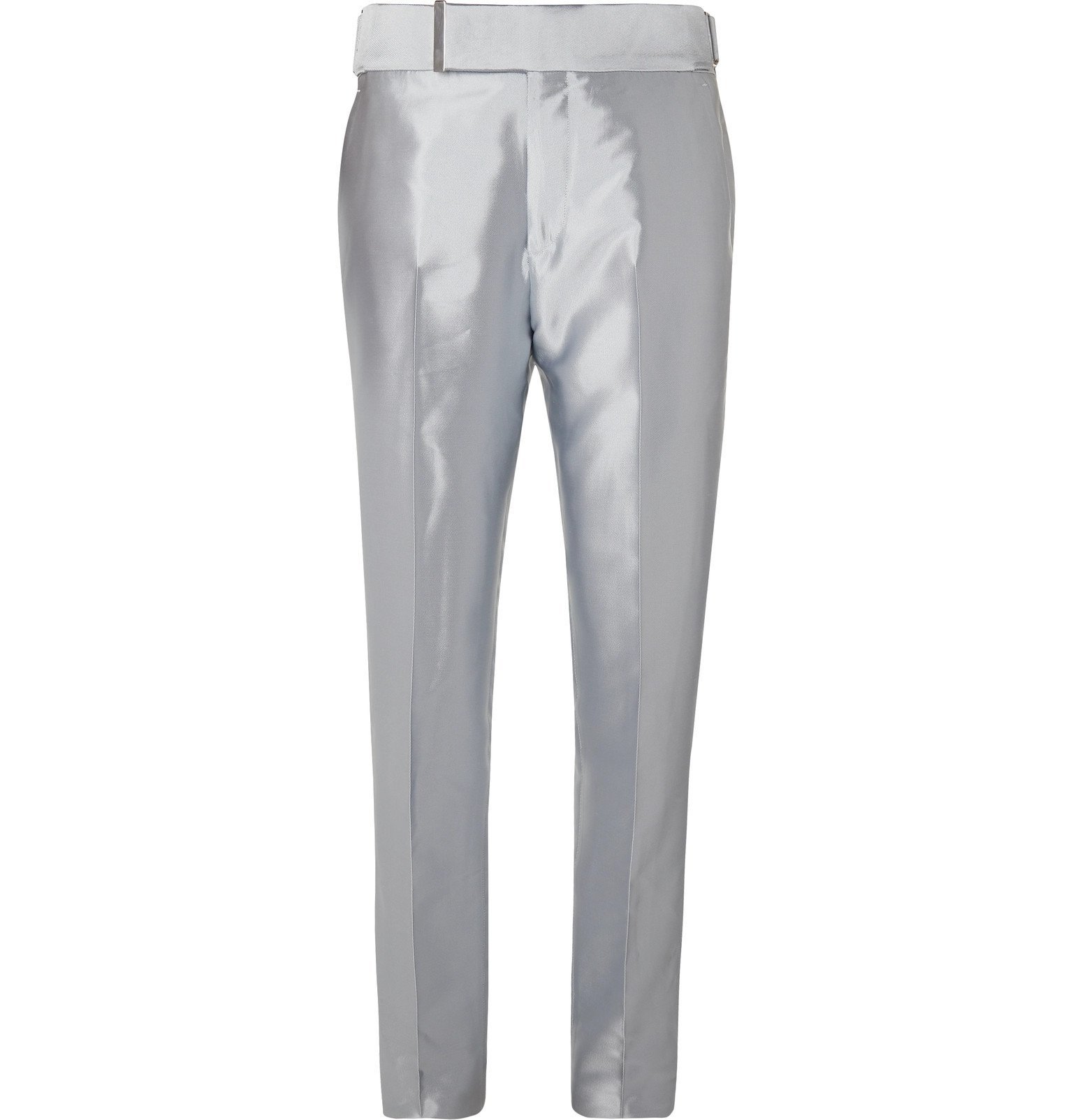 TOM FORD - Silver Slim-Fit Satin-Twill Tuxedo Trousers - Silver TOM FORD