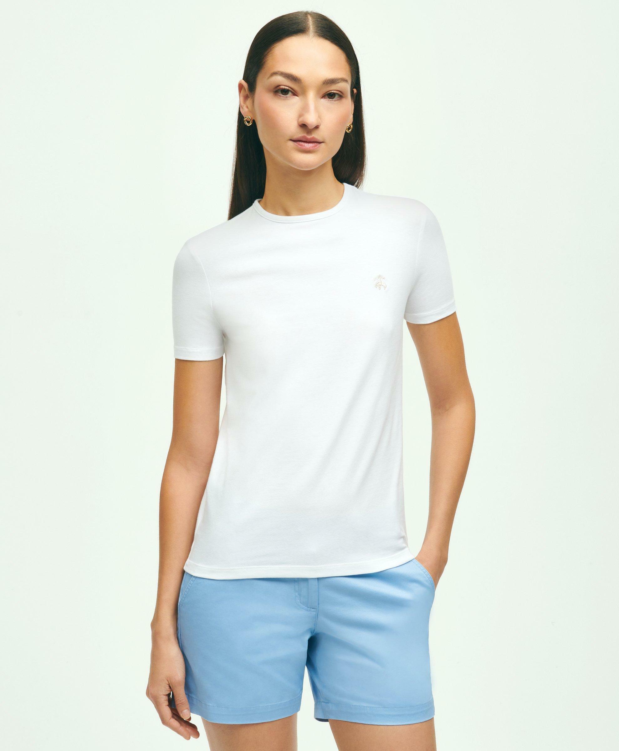 Brooks Brothers Women's Cotton Jersey Crewneck T-Shirt | White