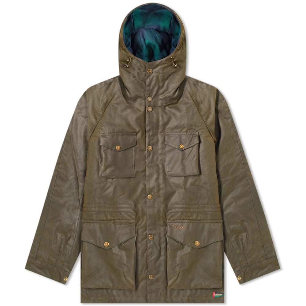 barbour coll waxed cotton parka jacket