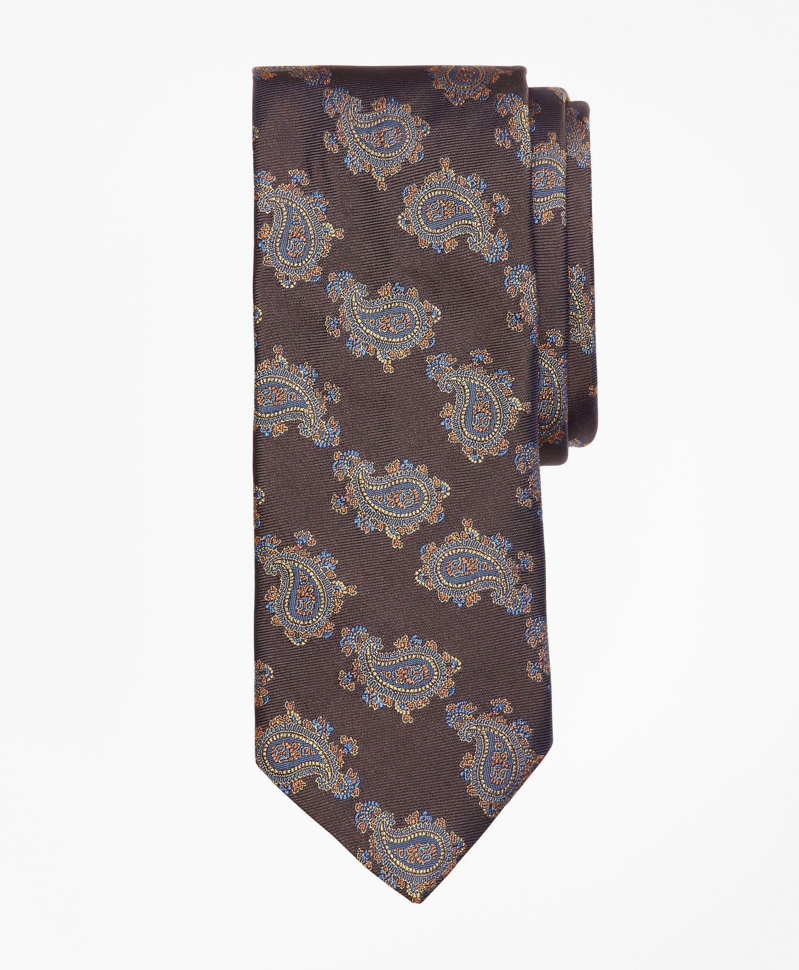Brooks Brothers Men's Large Paisley Tie | Brown