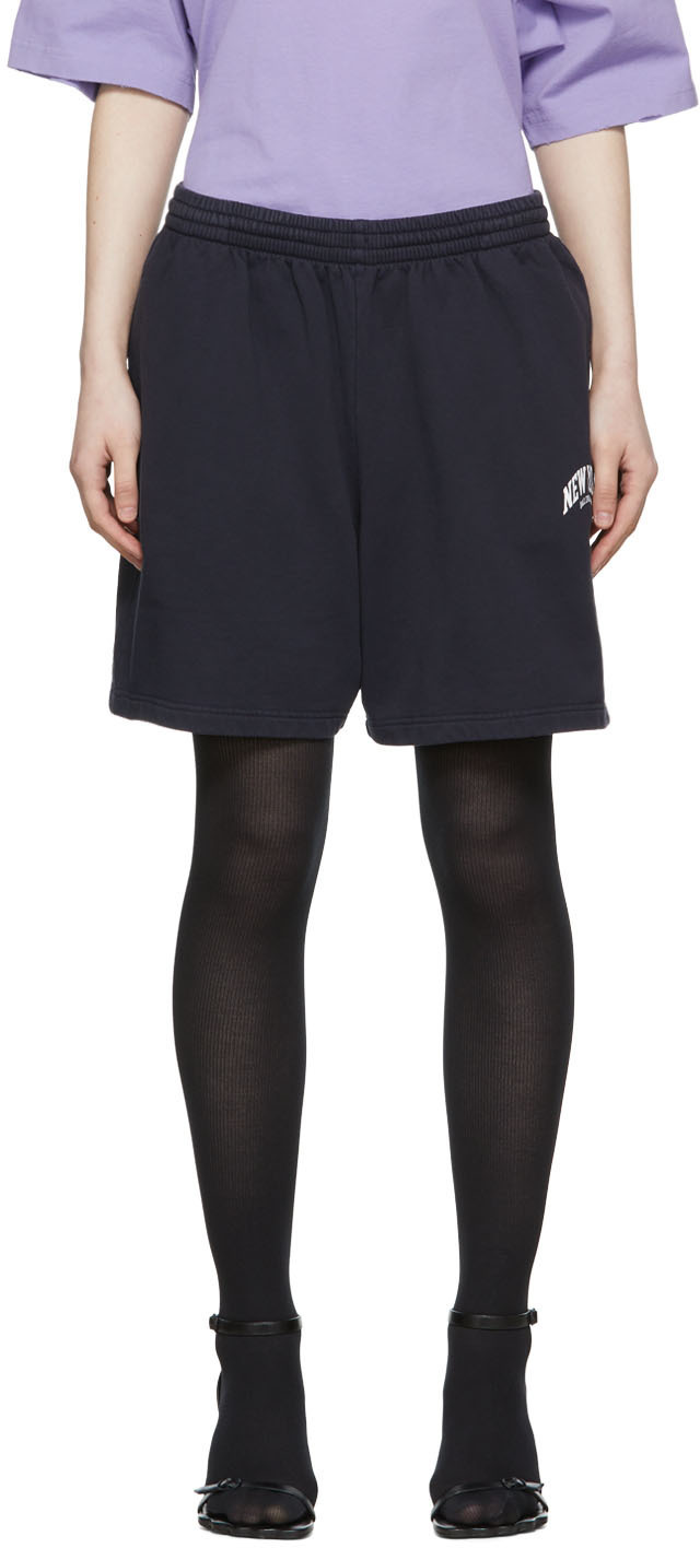 Balenciaga Navy Cities New York Shorts Balenciaga