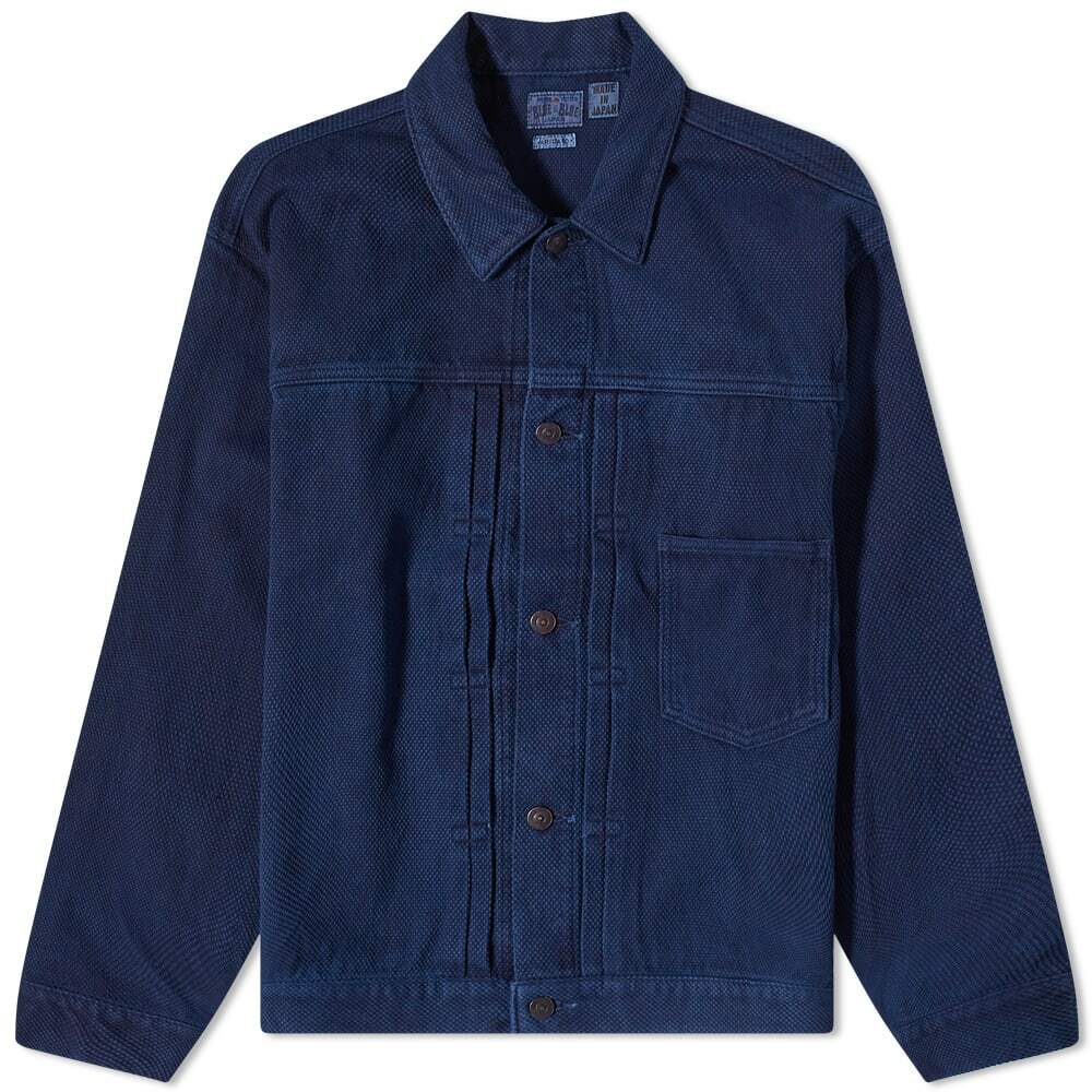 Blue Blue Japan Men's Fine Sashiko Hand Dyed Trucker Jacket in Indigo ...