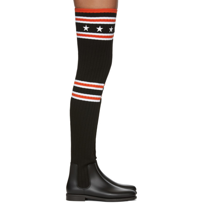 Givenchy Black Over-the-Knee Sock Rain Boots Givenchy
