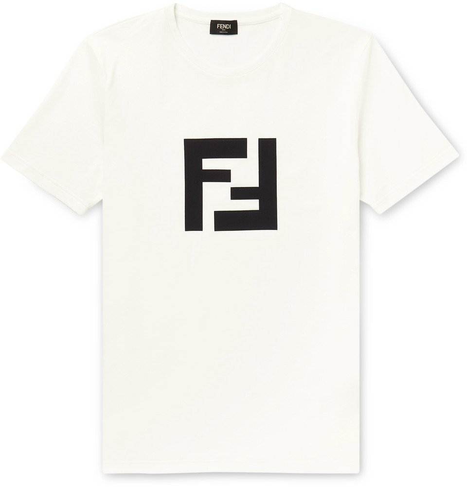 Fendi - Slim-Fit Logo-Appliquéd Cotton-Jersey T-Shirt - White Fendi