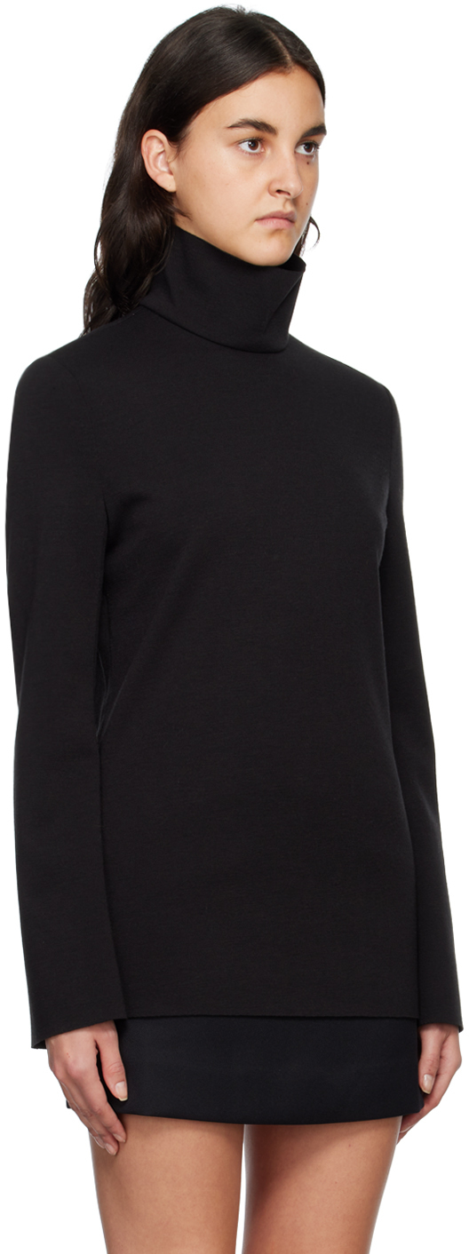 GIA STUDIOS Black Raw Edge Turtleneck GIA STUDIOS