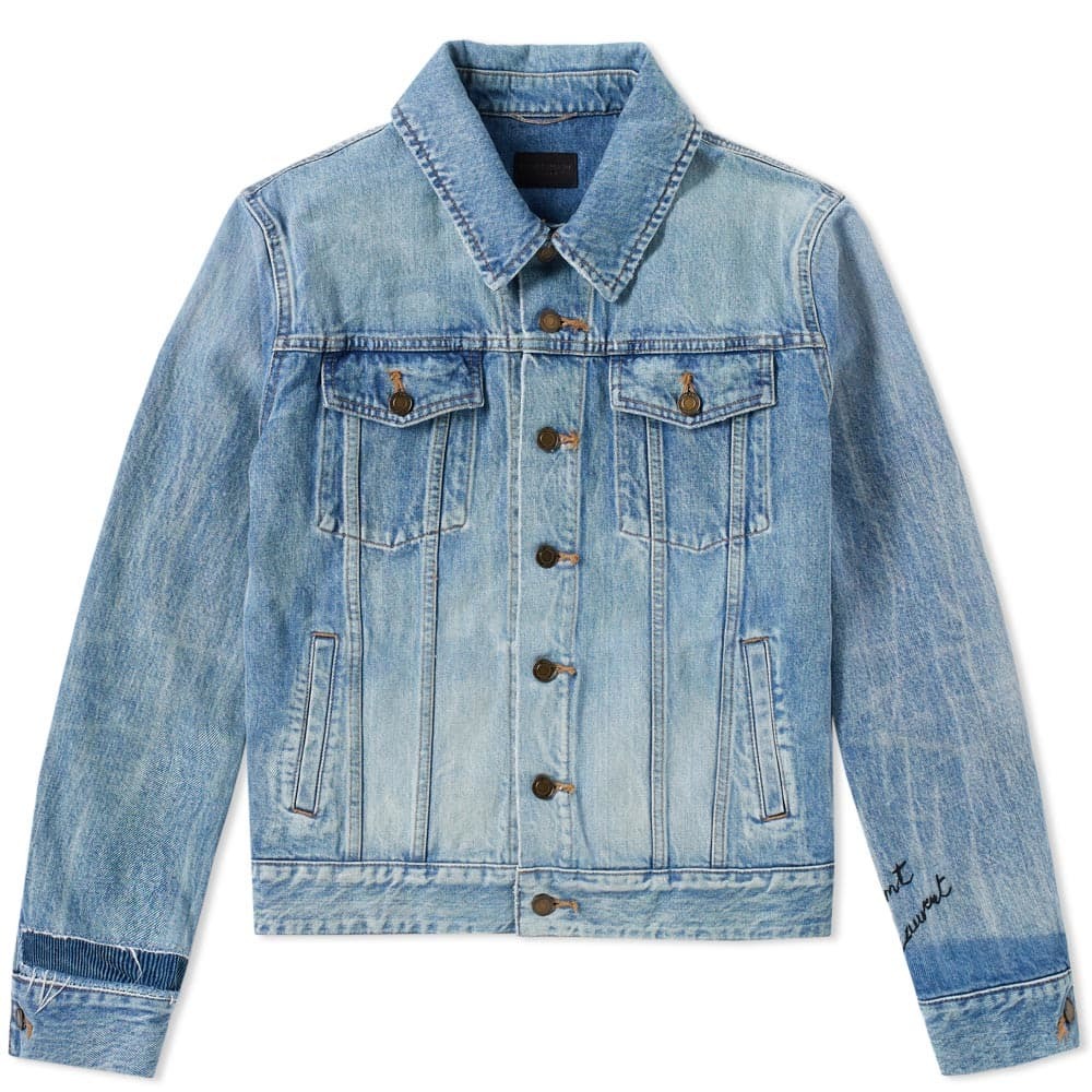 Saint Laurent Signature Script Denim Jacket Blue Saint Laurent