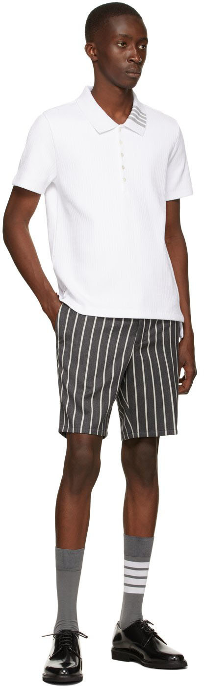 white ribbed polo
