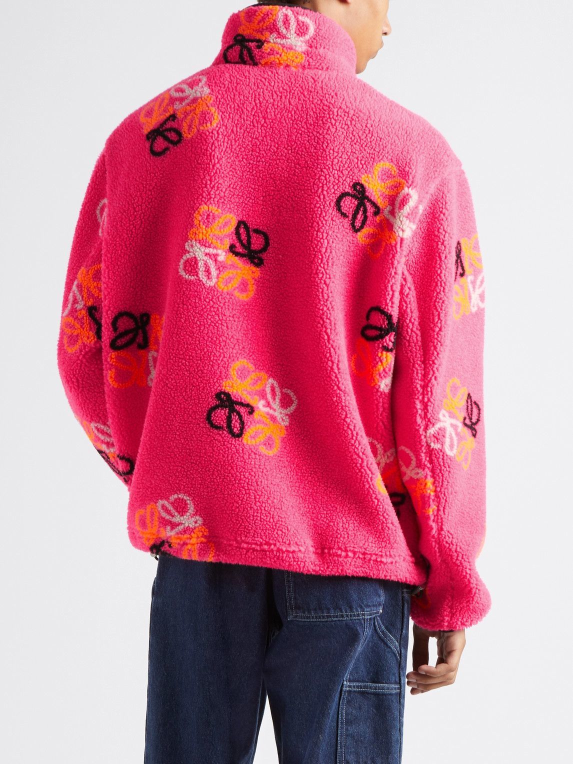 Loewe - Logo-Jacquard Fleece Half-Zip Sweatshirt - Pink Loewe