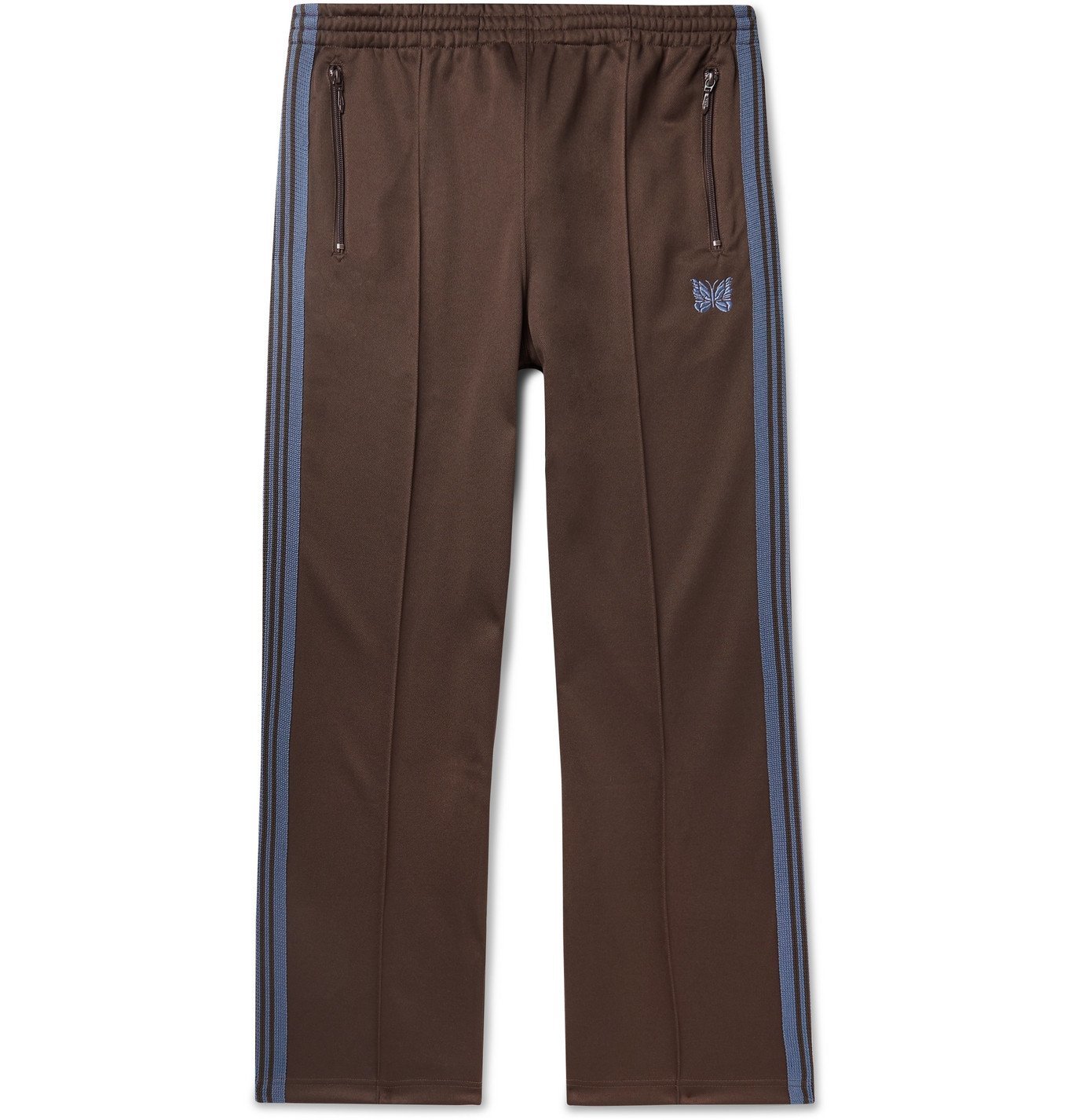 Needles - Logo-Embroidered Webbing-Trimmed Tech-Jersey Track Pants 