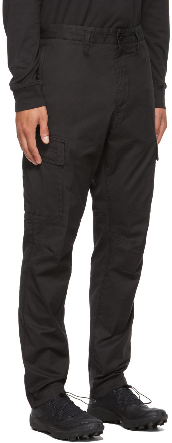 Stone Island Black Cotton Gabardine 