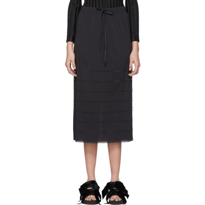 Pleats Please Issey Miyake Black A-POC Basics Skirt Pleats Please