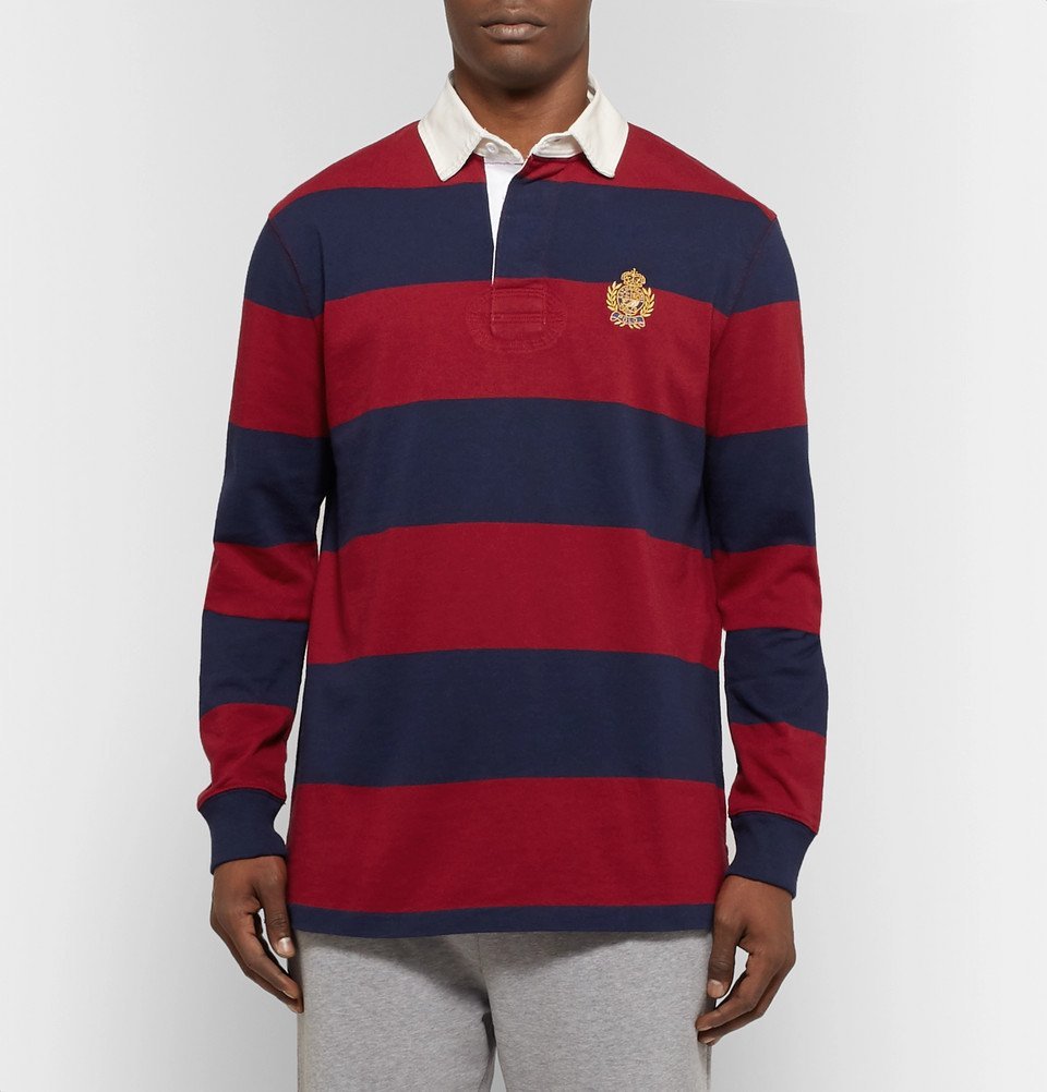 Polo Ralph Lauren - Logo-Embroidered Twill-Trimmed Striped Cotton-Jersey  Polo Shirt - Men - Red Polo Ralph Lauren