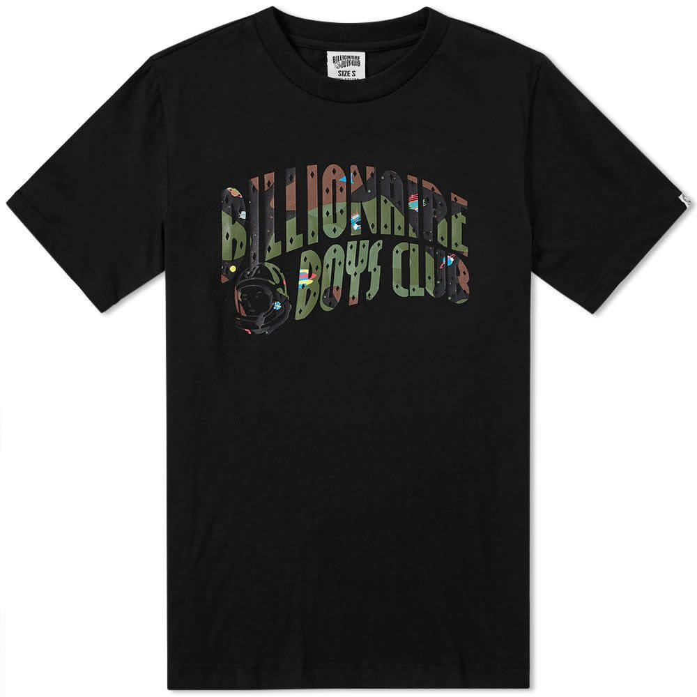 billionaire boys club t-shirt with space camo arch logo in white