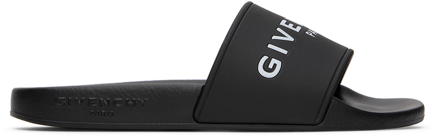 Givenchy Kids Black Logo Slides Givenchy