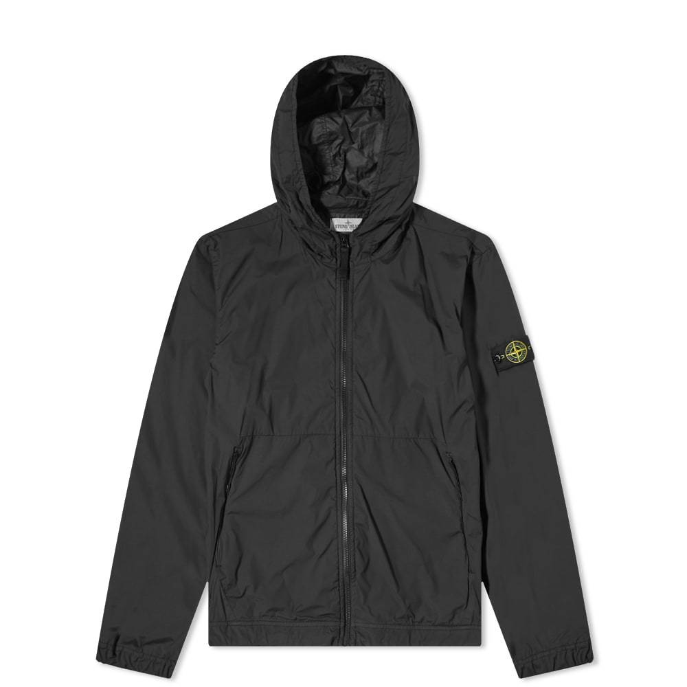 black stone island hooded jacket