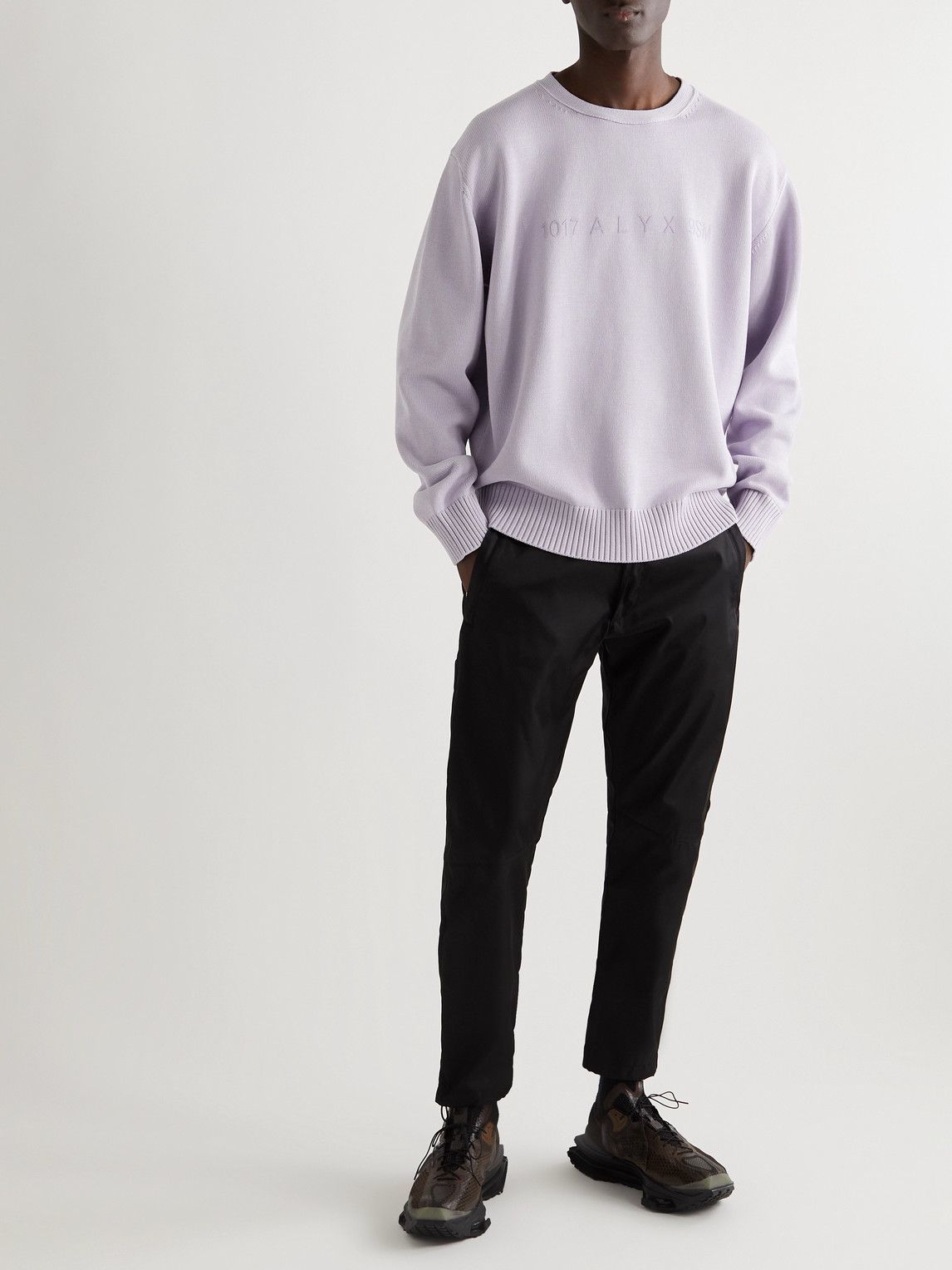 1017 ALYX 9SM - Appliquéd Cotton Sweater - Purple