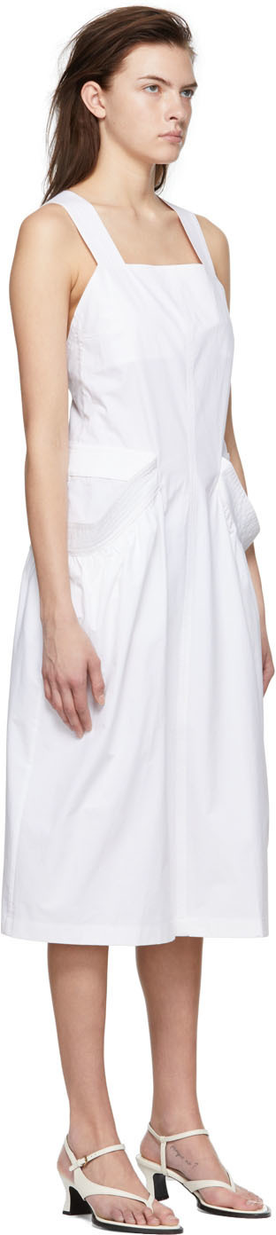 LOW CLASSIC White Cotton Midi Dress Low Classic